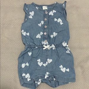 Denim one piece body suit